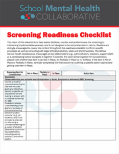 Screening Readiness Checklist